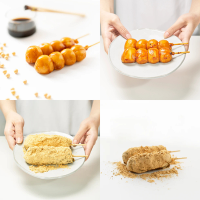 上：焦がし醤油　下：あんきな粉